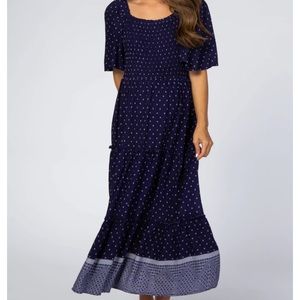 Pinkblush Navy Printed Maternity Maxi Dress